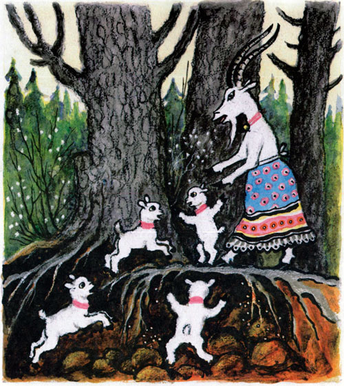 Читать сказку: Братья Гримм / Волк и семеро козлят (читать)