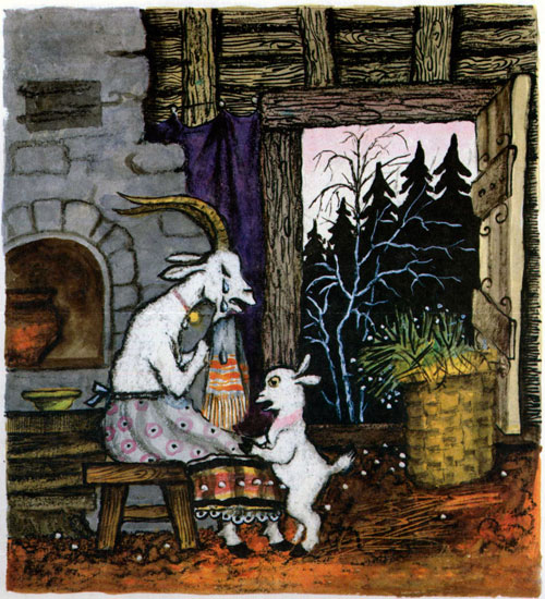 Читать сказку: Братья Гримм / Волк и семеро козлят (читать)