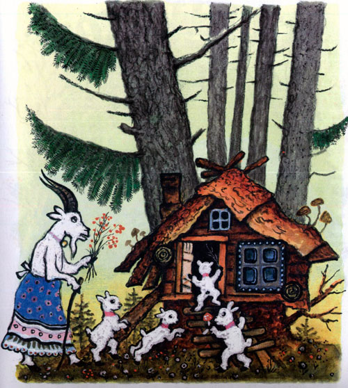 Читать сказку: Братья Гримм / Волк и семеро козлят (читать)