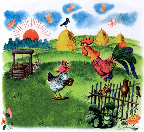 Читать сказку: Петушок и бобовое зернышко (читать)