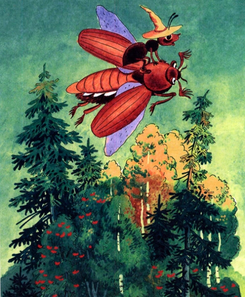 Читать сказку: Виталий Бианки / Как муравьишка домой спешил (читать)